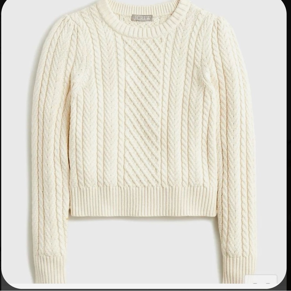 JCREW EUC Cotton Cable Knit Pullover Sweater